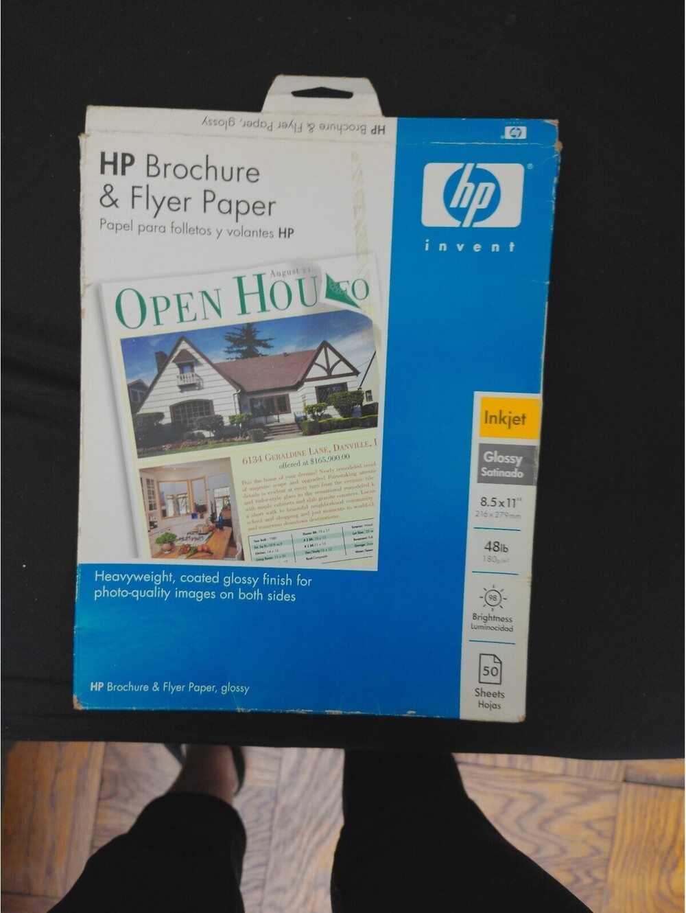 HP Brochure & Flyer Paper 8.5x11 Glossy 48lb Heavyweight Inkjet Photo Quality